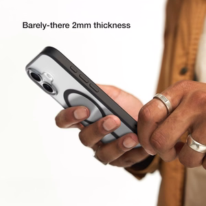 Incase Slim Case dėklas su MagSafe, skirtas iPhone 16 Plus, juodas permatomas