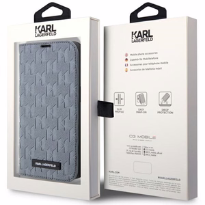 Karl Lagerfeld KLBKP14XSAKLHPG iPhone 14 Pro Max 6.7" Dėklas telefonui sidabrinis sidabrinis Saffiano Monograma