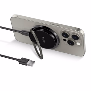Tech-Protect QI15W-A33 indukcinis įkroviklis su MagSafe ir stovu su USB-A / USB-C kabeliu - juodas