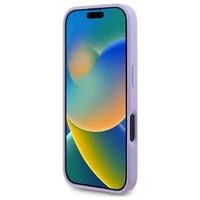 Guess Saffiano bijūno klasikinio logotipo magnetinis dėklas telefonui iPhone 16 - violetinė