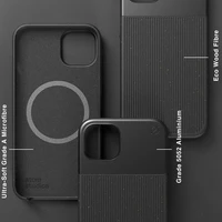 ATOM STUDIOS dėklas SPLIT WOOD FIBRE MAGSAFE IPHONE 13 juodas