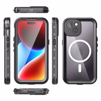 Atsparus vandeniui dėklas SHELLBOX DOT suderinamas su MagSafe IPHONE 15 juodas