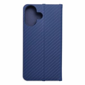 Dėklas telefonui LUNA Book Carbon skirtas IPHONE 16 - mėlynas