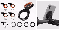 Telefono laikiklis dviračiui, el. paspirtukui, motociklui, juodas