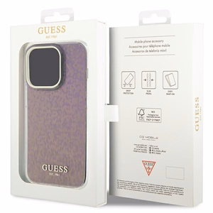 Guess GUHCP15XHDECMP iPhone 15 Pro Max 6.7" rožinis/rožinis kietas dėklas IML Faceted Mirror Disco Iridescent