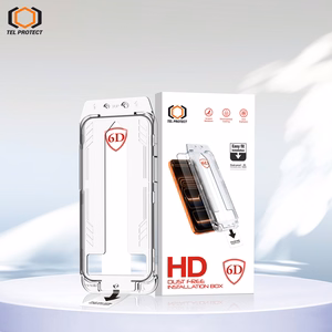 Tel Protect Dust-Free Easy Fit Full Glue 6D grūdintas stiklas skirtas Iphone 13/13 Pro/16E/17E juodas