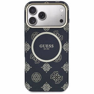 Guess IML Peony Dot MagSafe Dėklas for iPhone 17 Pro Max - juodas