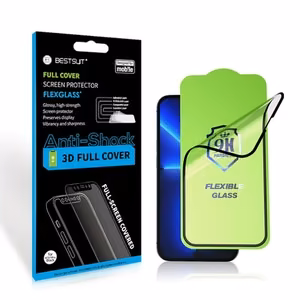 LCD apsauginis stikliukas Bestsuit Flexible Hybrid Glass 5D Samsung A546 A54 5G/S711 S23 FE pritaikytas dėklui juodas