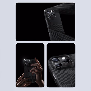 Benks Montage magnetinis Armor Air Kevlar dėklas su PC rėmeliu 600D+1500D (M064) Iphone 16 Plus telefonui juodas