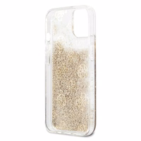 Guess GUHCP13SLGPEGO iPhone 13 mini 5.4" auksinis/auksinis kietas dėklas Peony Liquid Glitter