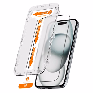 Crong EasyShield 2-Pack grūdinti apsauginiai ekrano stiklai, skirti iPhone 16 Plus / 15 Plus, 2 vnt.