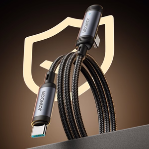 Joyroom S-A56 EnjoyX serijos 90° USB-C - USB-C kabelis 60W 1.2m - juodas