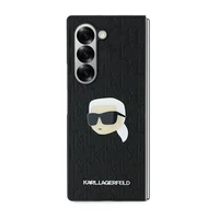 Karl Lagerfeld Saffiano monogramos galvos ženklo dėklas telefonui Samsung Galaxy Z Fold 6 - juoda