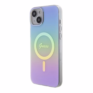 Guess GUHMP15SHITSU iPhone 15 6.1" violetinis/violetinis kietas dėklas IML Iridescent MagSafe