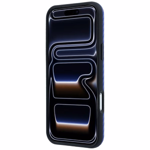 BMW dėklas, skirtas iPhone 18 Pro / 17 Pro: (Carbon Metal Logo), suderinamas su MagSafe, spalva – mėlyna