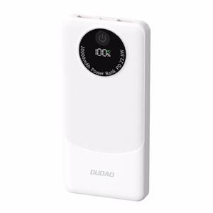 Išorinė baterija Dudao K12 10000mAh PD22.5W USB-A, USB-C - balta