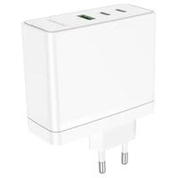 Borofone sieninis įkroviklis BN11 Imperial - USB + 2xType C - QC 3.0 PD 100W baltas