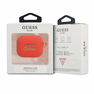 Guess GUA3LSCHSR AirPods 3 cover red/red Silicone Charm Heart Collection