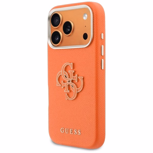 GUESS dėklas IPHONE 17 Pro Max GUHCP17X5PS4RGGO (PU FW Resin Logo) oranžinis
