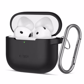 Tech-Protect silikoninis dėklas su kabliuku AirPods 4 - juodas