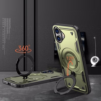 Hybrid Armor Trendy dėklas telefonui su MagSafe iPhone 16 - žalias