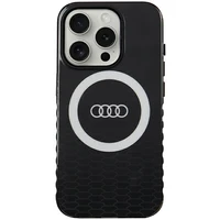 Audi IML Magnetinis dėklas su dideliu logotipu telefonui iPhone 15 Pro - juodas