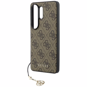 GUESS dėklas for SAMSUNG S26 Ultra GUHMS26LGF4GBR (PU 4G Classic Logo with Charm) rudas