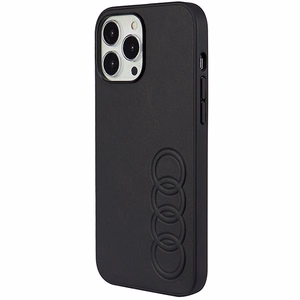 Audi sintetinės odos dėklas telefonui iPhone 13 Pro Max 6.7" juodas/juodas kietas dėklas AU-TPUPPCIP13PM-TT/D1-BK