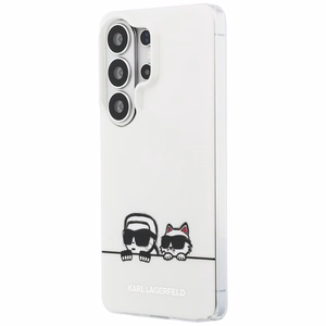 Karl Lagerfeld dėklas IML Peekaboo Karl ir Choupette MagSafe skirtas Samsung Galaxy S26 Ultra skaidrus