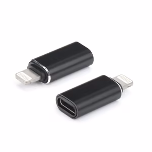 Adapteris Type C (moteriškas) į Lightning (vyriškas) juodas
