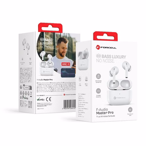 FORCELL F-AUDIO Master Pro belaidės ausinės bluetooth TWS baltos