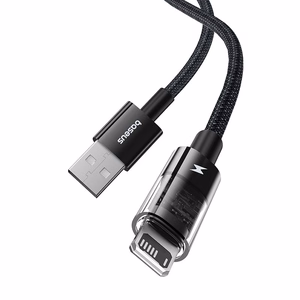 Baseus Gem USB-A į Lightning 2.4A greito įkrovimo laidas 1 m, juodas