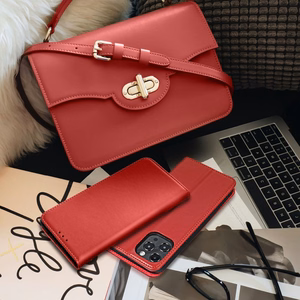 SMART PRO Book odinis dėklas telefonui XIAOMI Redmi 13C / POCO C65 tamsiai raudonas