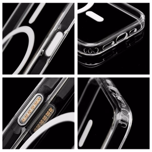 „Clear Mag Cover Elite STR“ dėklas, skirtas „iPhone 17 Pro / 18 Pro“, suderinamas su „MagSafe“, iš negelstančios medžiagos, su „Camera Control“ mygtuku – skaidrus