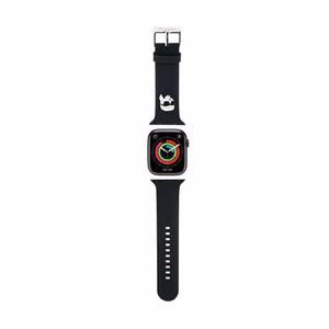 Karl Lagerfeld 3D Rubber Karl Head dirželis, skirtas Apple Watch 42 / 44 / 45 / 49 mm, juodas