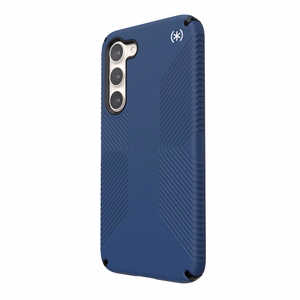Speck Presidio2 Grip dėklas, skirtas Samsung Galaxy S23+, neslystantis, „Coastal Blue / Black“ rašto