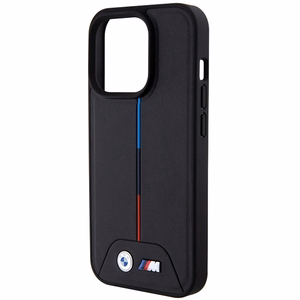 BMW dygsniuotas trispalvė Magnetinis dėklas telefonui iPhone 15 Pro Max - juodas