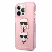 Karl Lagerfeld KLHCP13LKCTUGLP iPhone 13 Pro / 13 6,1\" Dėklas telefonui - rožinis Glitter Karl's & Choupette