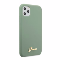 Guess GUHCN58LSLMGKA iPhone 11 Pro chaki kietas dėklas Silicone Vintage Gold Logo