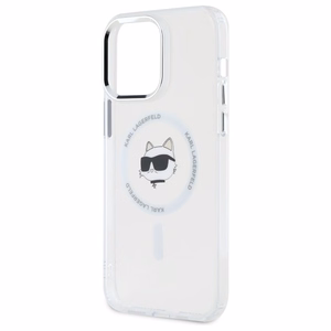 Karl Lagerfeld IML Metalinė Choupette galva MagSafe dėklas iPhone 13 Pro - baltas