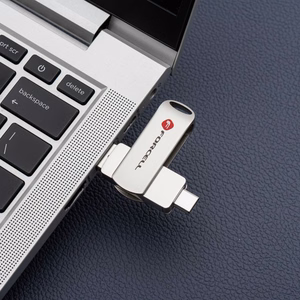 FORCELL F-DATA USB atmintinė Metal Duo 16GB USB3.2 Gen 1 (USB A / Type C) sidabrinė