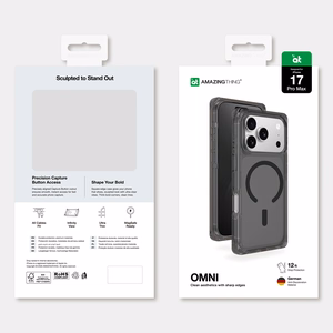 AmazingThing Omni dėklas telefonui iPhone 17 Pro Max, suderinamas su MagSafe - juodas