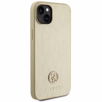 Guess GUHCP15MPS4DGPD iPhone 15 Plus 6.7" auksinis/auksinis kietas dėklas telefonui Strass Metal Logo