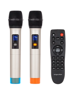 Aktyvi garso kolonėlė su 2 belaidžiais UHF mikrofonais, SD, Bluetooth, FM, USB, 60 W
