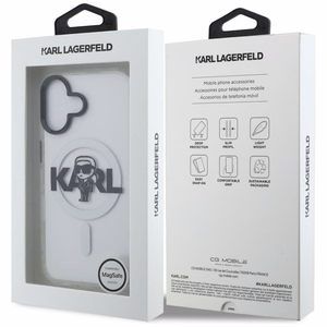 Karl Lagerfeld IML Karl Sketch Logo MagSafe dėklas iPhone 16 - skaidrus