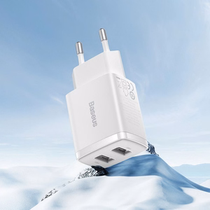 Baseus įkroviklis Compact 2 x USB baltas 10,5w