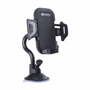 Automobilinis universalus telefono laikiklis Forcell (17cm) Long arm tvirtinamas ant prietaisų skydelio, juodas
