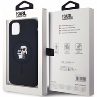 Karl Lagerfeld Silikoninis Karl&Choupette Magnetinis dėklas iPhone 11 / Xr - juodas