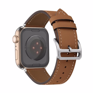 Кожаный ремешок для Apple Watch 38/40/41 дизайн 1 коричневый