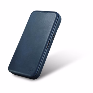 iCarer CE Premium odinis folio dėklas iPhone 14 Plus su MagSafe magnetiniu flipu - mėlynas